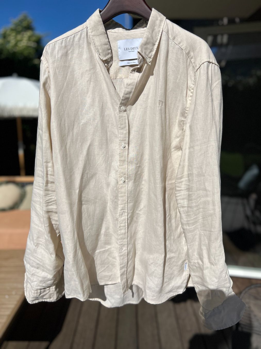 Camicie: Les Deux Hemd 100% Leinen Grösse L Beige – Usato da Wallisellen venduto da Val1990 1