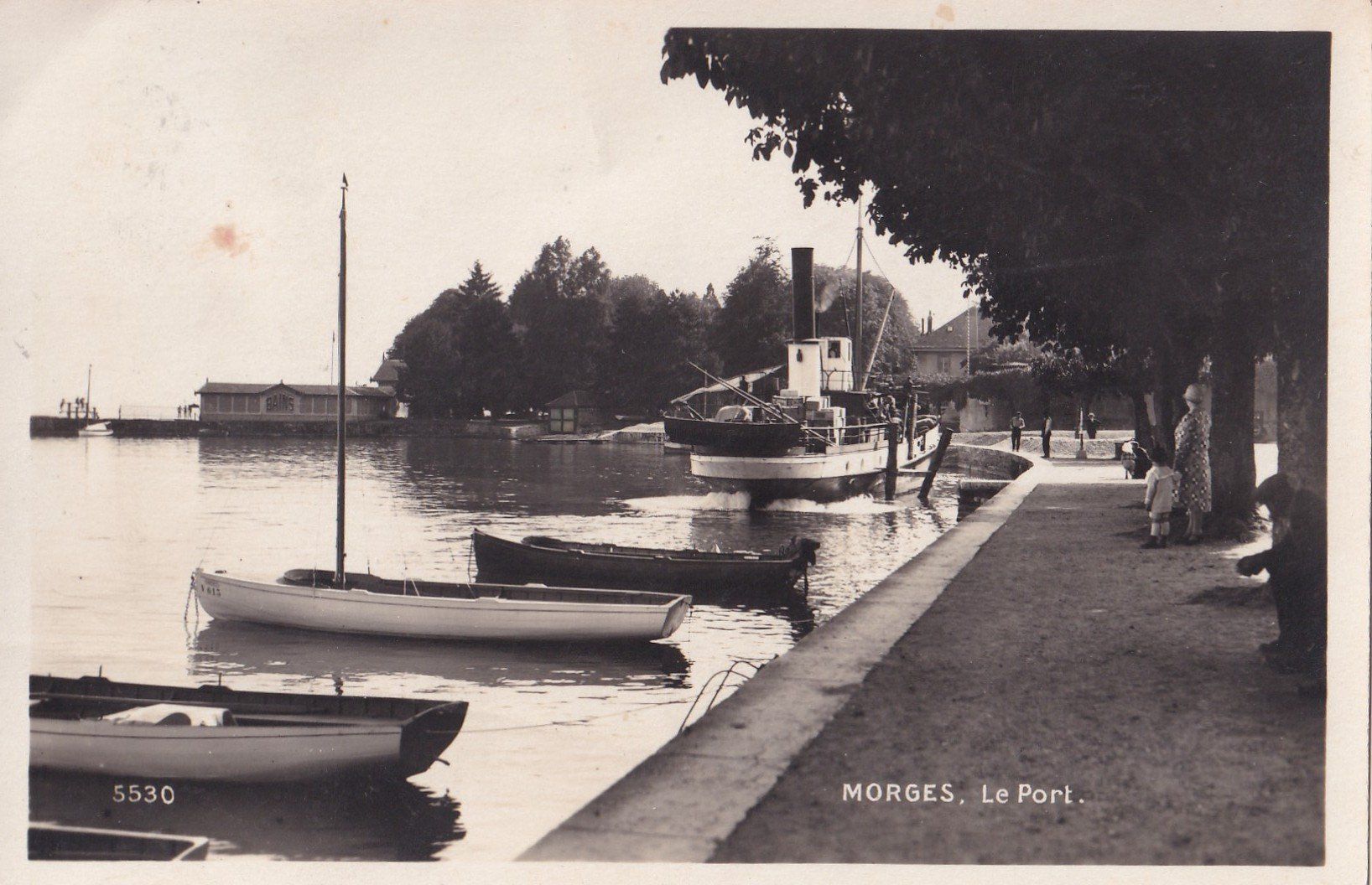 Cartoline postali: Morges Le Port mit Dampfschiff – Usato da Olten venduto da clotaldi