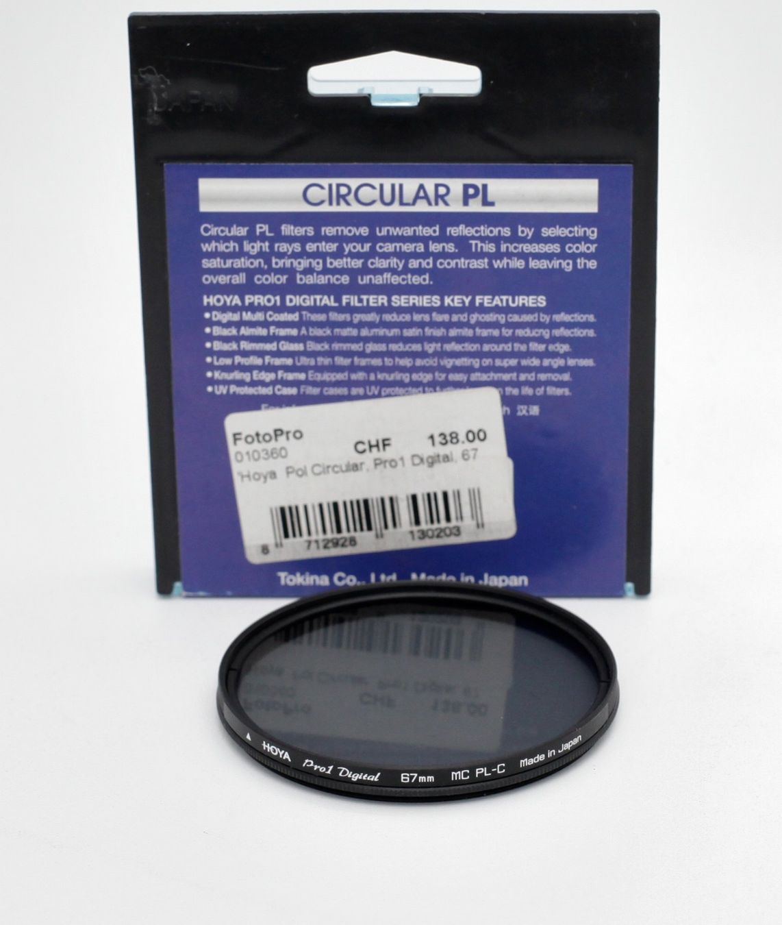 Filtri: Hoya Pro1 Digital 67mm MC PL-Circular Polfilter Ja – Usato da Birsfelden venduto da Foti-Virus
