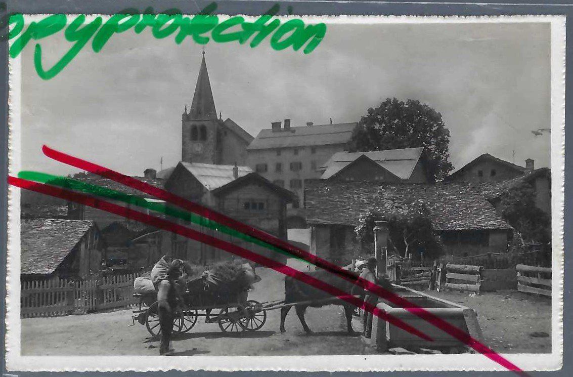 Ansichtskarten: Lens. Ochsengespann. – Gebraucht aus Horw von SwissSteamMemories