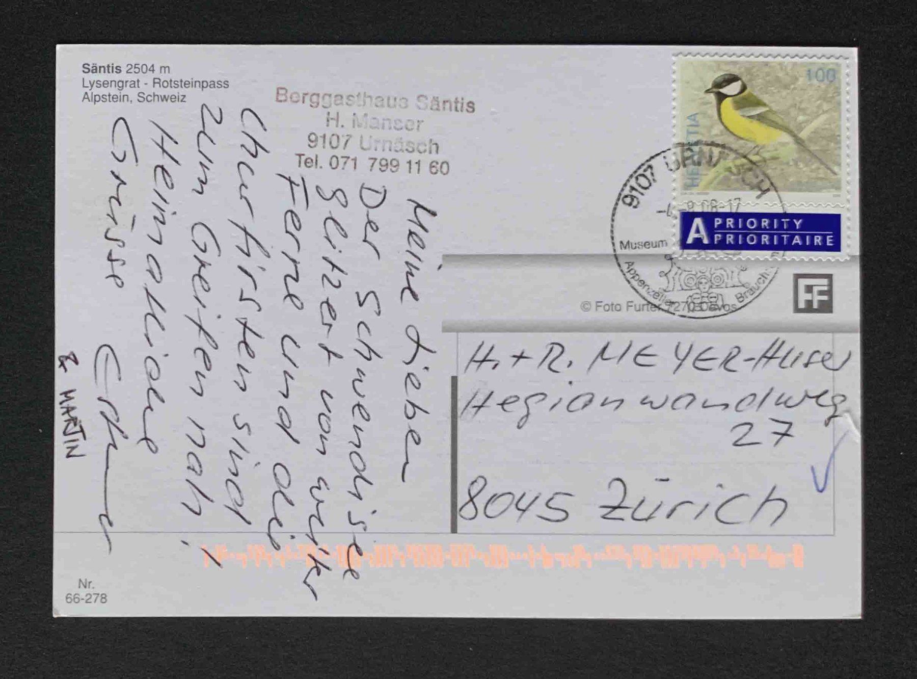 Cartoline postali: AK Säntis Lysengrat Rotsteinpass – Usato da Goldau venduto da artelier1 1