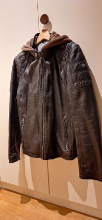 Lederjacke Gipsy braun mit Kapuze XL
