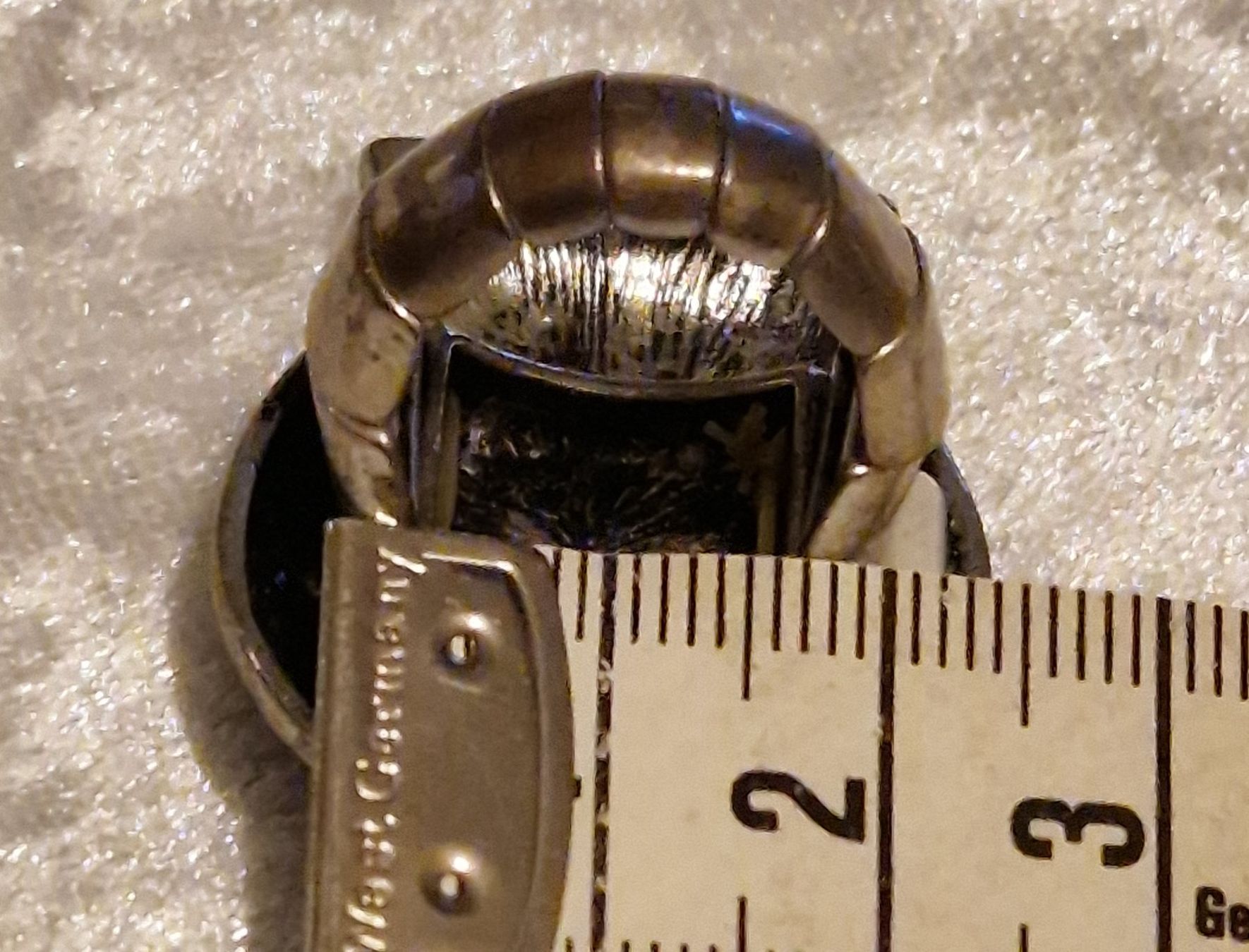Anelli: Elast-Fingerring Eule silberfarben & schwarze Glitzersteine – Usato da Zürich venduto da silver-team 6