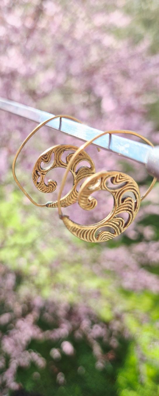 Orecchini pendenti & Orecchini a lobo: OHRRINGE RING GOLD FARBEND HANDMADE ATELIER TOP ZU RING – Usato da Elsau venduto da the-colorful-side 4