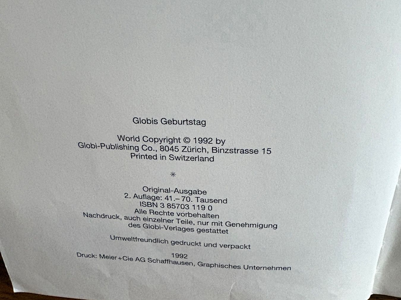 Bücher: Globis Geburtstag – Gebraucht aus Zürich von sch_kqj7 1