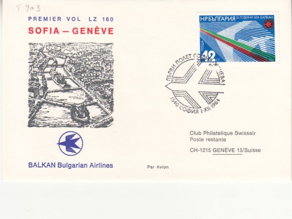 Tutti i francobolli: SLH RF 84.13 a Sofia - Genève – Usato da Bürglen TG venduto da StampGraf