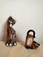 2  vintage Holzfiguren Katzen Deko, Handarbeit, Bali