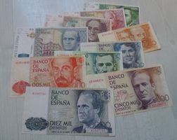 Lot ++ 10 alte Banknoten aus Spanien ab 1979