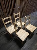 4x IKEA IVAR Holzstühle unbehandelt guter Zustand