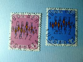1972 Europa 509 +510 ET Vollstempel Geneve  CERN