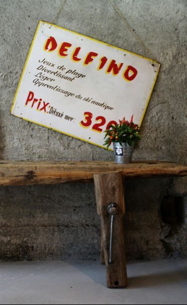 Insegne: "Jeu de plage" Strandschild  Presspappe – Usato da Birrwil venduto da brandschatz_birrwil