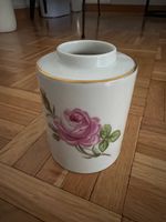 Porzellan Vase Fürstenberg Rosen Dekor Goldrand weiss