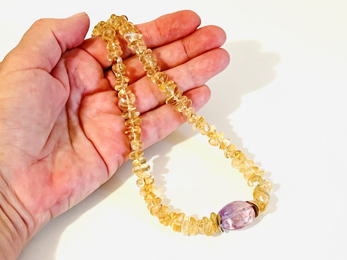 Catenine: Citrine & Amethyst Necklace - Gold Plated Silver – Nuovo e nell'imballaggio originale da Rüschlikon venduto da ThereseJewelryDesign 3