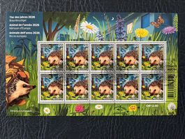 Feuille miniature Animal 2026 : Hérisson - ʘ jour d’émission
