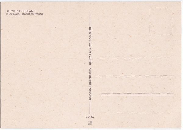 Cartoline postali: Interlaken, Bahnhofstrasse, Oldtimer um 1970 – Usato da Frauenfeld venduto da POML 1