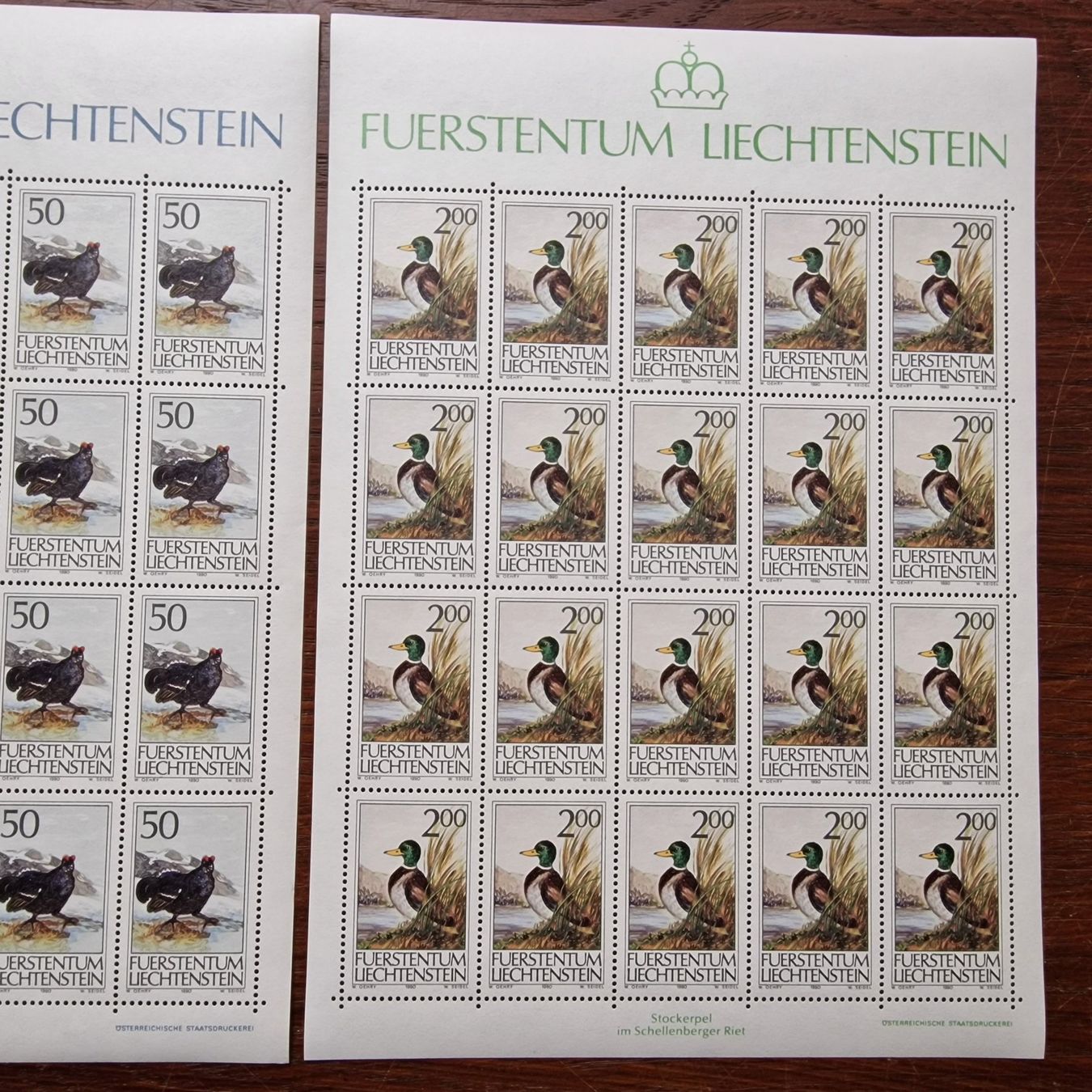 Tutti i francobolli: FL 1990 Serie Bogen "Jagd B-II" postfrisch – Nuovo (secondo la descrizione) da Aesch LU venduto da briefmarken.uray 3