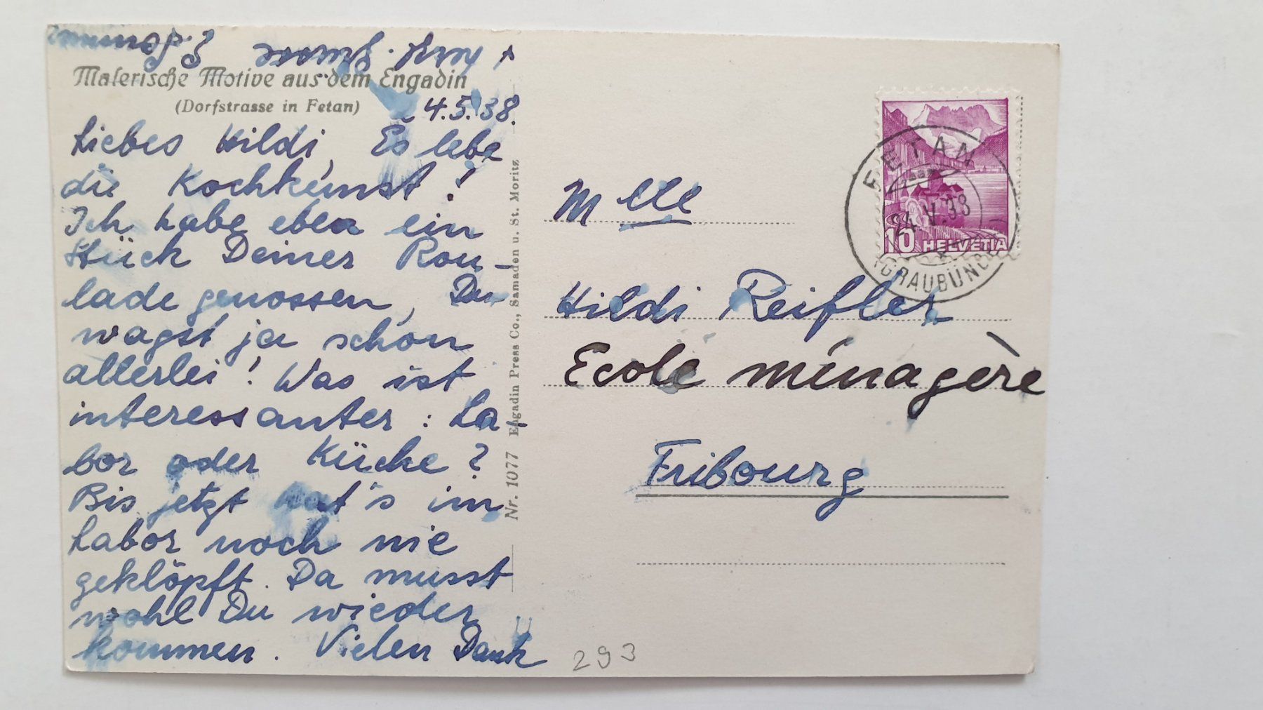 Cartoline postali: Ftan. Dorfstrasse. 1938. – Usato da Goldach venduto da armando_r 1