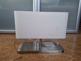 Elegante Tischlampe, Stoffschirm, Metallfuss - Top Zustand!