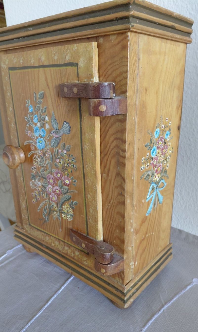 Pots: Vintage Holz Schmuckbox mit Schweizer Bauernmalerei – D'occasion à Horgen par zur_jq85 1