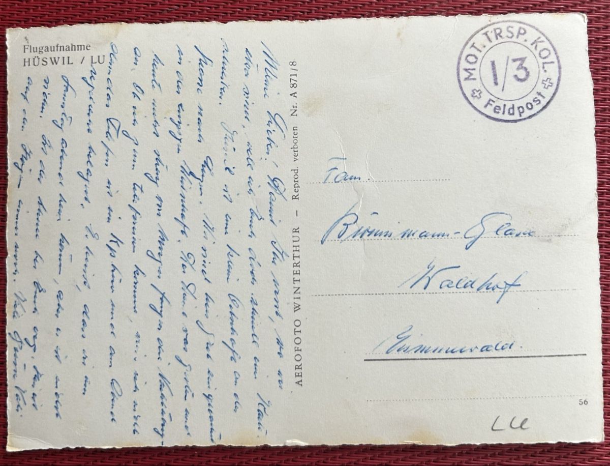 Cartoline postali: Flugaufnahme Hüswil  – Usato da Horw venduto da Tellbub 1
