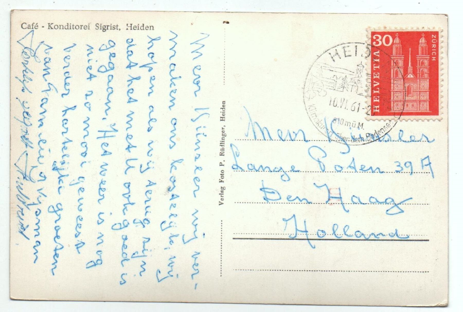 Cartes postales: HEIDEN Café Konditorei Sigrist – D'occasion à Jona par philajona 1