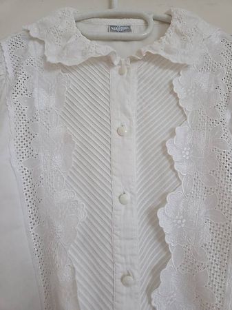 Blouse blanche 100% coton, vintage, fabriquée en Autriche