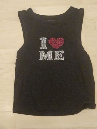 Schwarzes Tank Top BAE, Grösse S, mit Strass I ❤️ ME
