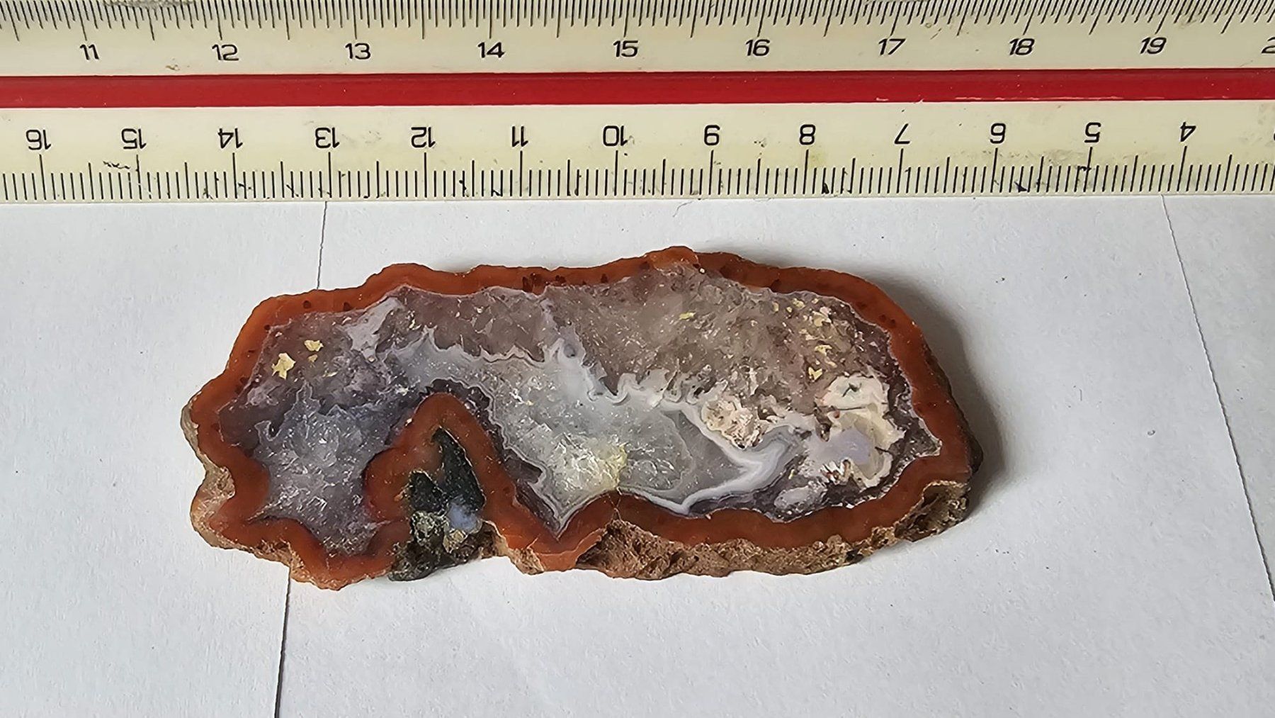 Mineralien & Heilsteine: Red Agate Slice with Quartz Druzy Specimen – Gebraucht aus St-Légier-Chiésaz von nig_dk7p 1