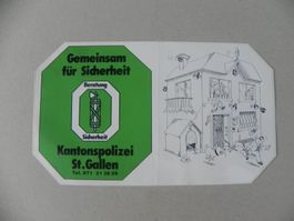 Abziehbild Aufkleber 35 Jahre Kapo Kanton Polizei St.Gallen