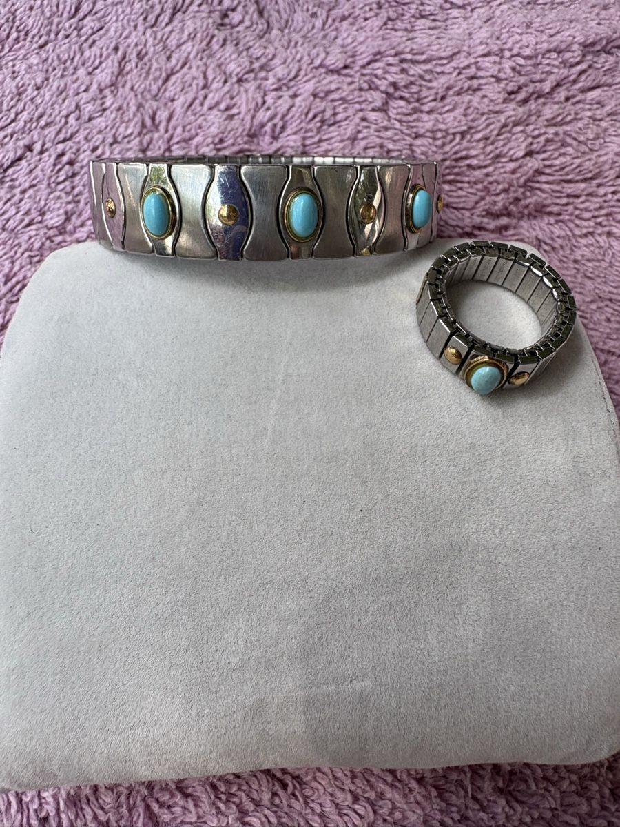 Altri gioielli: Ensemble Manuel Zed – Bracelet + Bague extensible, turquoise – Usato da Ecublens VD venduto da fre_kv6z 2
