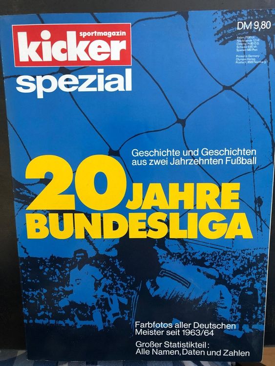 Kicker Spezial Sonderheft 20 Jahre Bundesliga | Kaufen Auf Ricardo