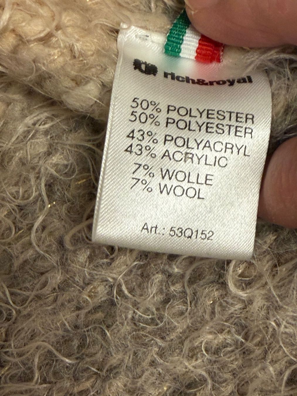 Rich & Royal Pullover & Sweatshirts: Rich & Royal Mischstrickpullover Creme/rosa/Grautöne/Small – Gebraucht aus rheineck von norwegianwood52 8