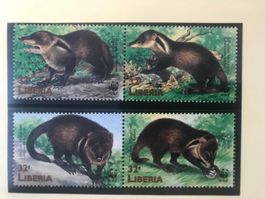 Liberia 1998 WWF Satz Kusimanse postfrisch