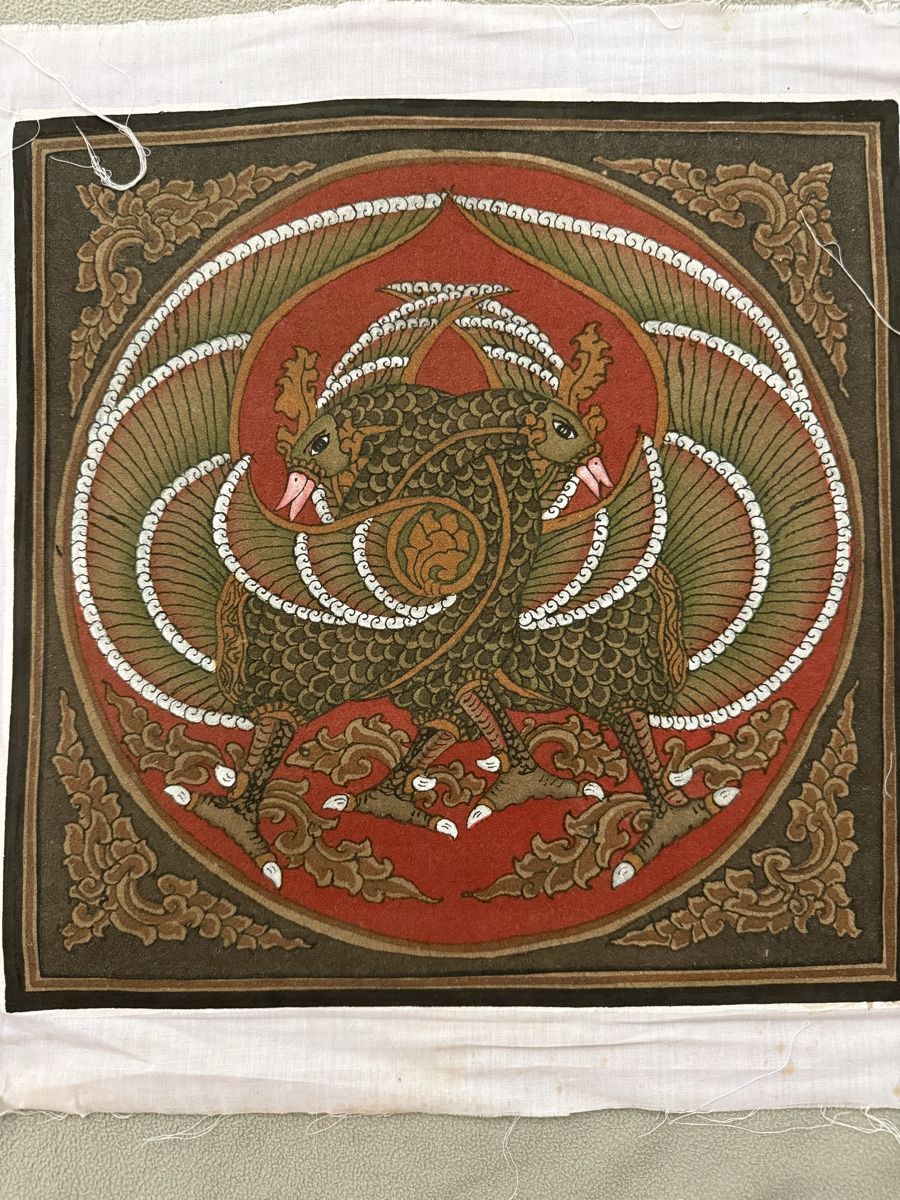Dipinti: Kalamkari Kunstwerk /// Myanmar 2015 – Usato da Birmenstorf AG venduto da Pat_roll 1