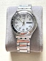 Swatch Swiss Daydate Uhr Edelstahl Armband Damenuhr Herrengr