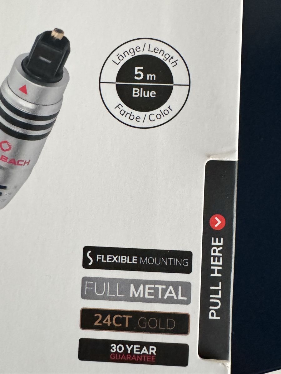 Oehlbach Kabel: Oelbach Optical Digital Audio Cable - Series 80 - 5m - Blue – Neu (gemäss Beschreibung) aus Bern von Gbilly 4