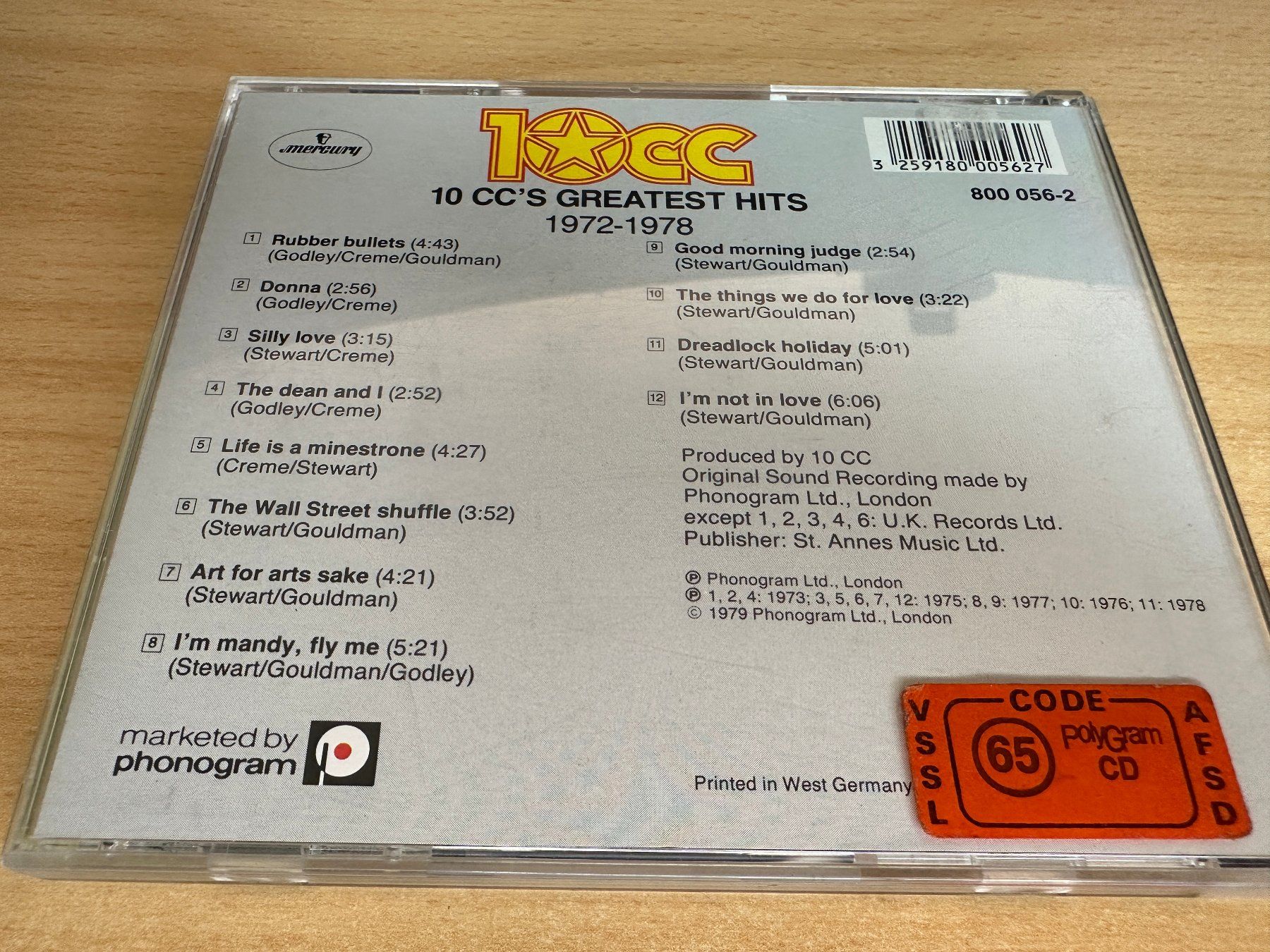 CD: 10cc – Greatest Hits 1972-1978 – Usato da Rikon im Tösstal venduto da Alpenmutz 1