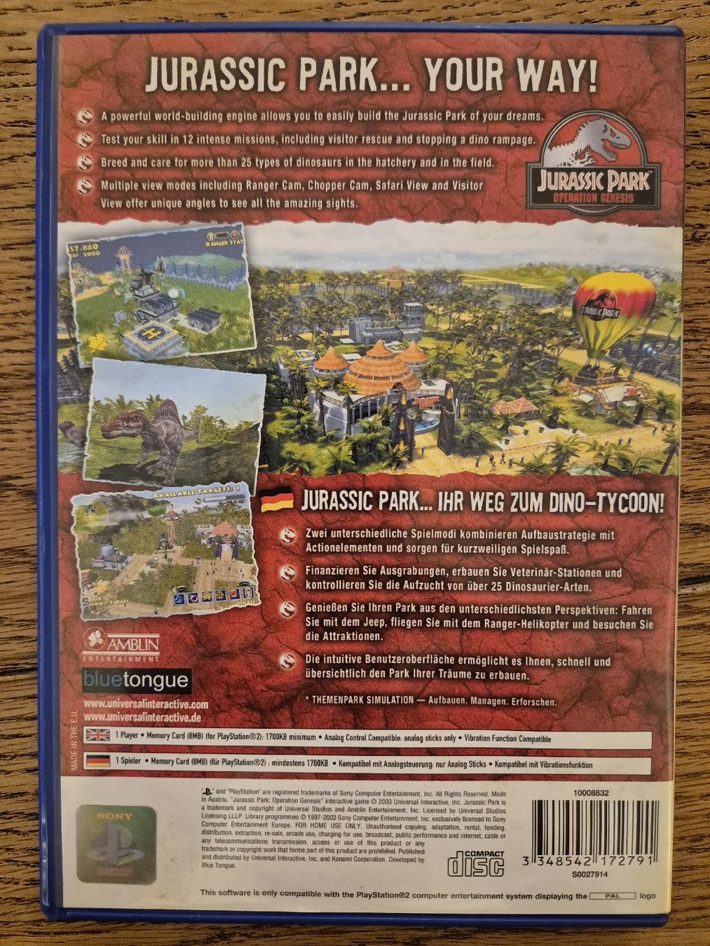 Spiele: Jurassic Park: Operation Genesis (PS2, PAL) – Neu (gemäss Beschreibung) aus Au SG von AlenCompany 1