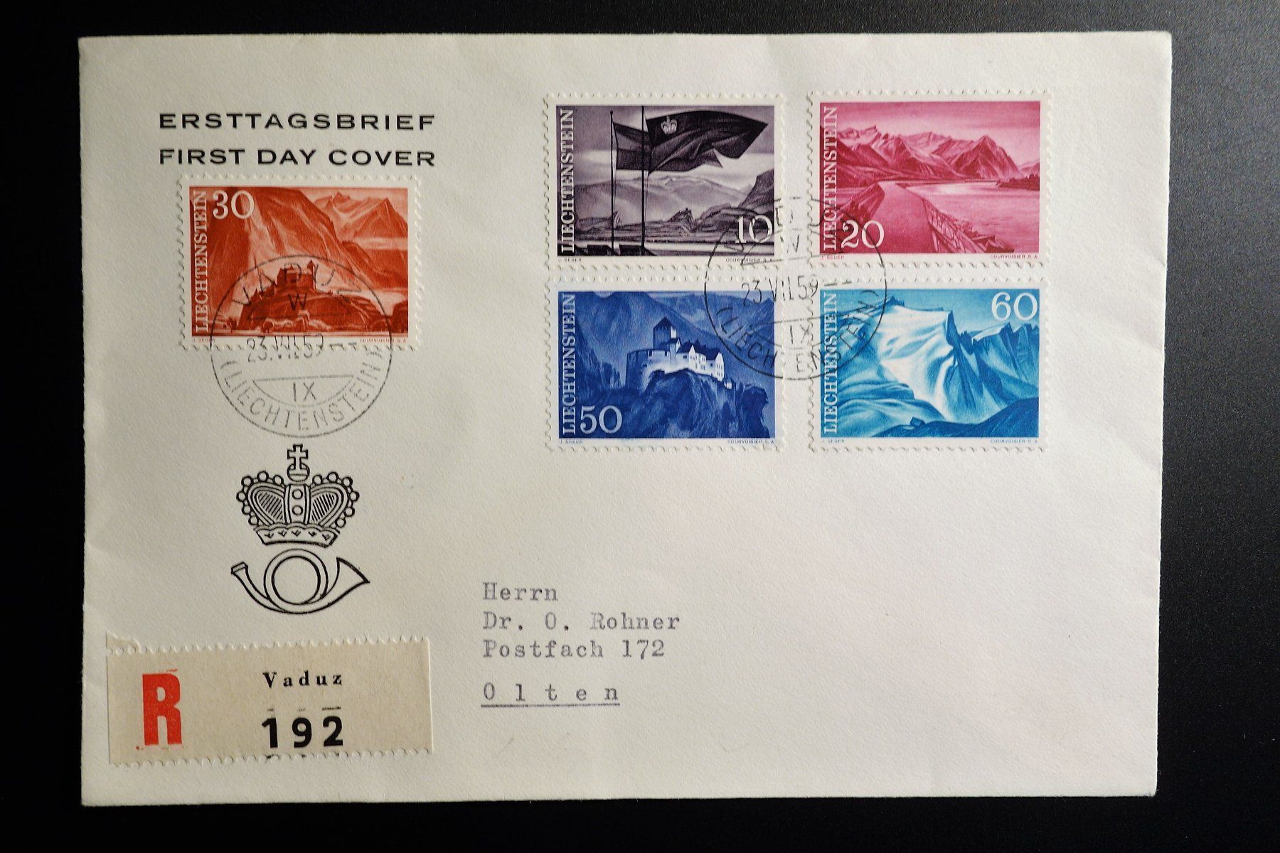 Tutti i francobolli: FDC 1959 Verschiedene Darstellungen – Usato da Mettmenstetten venduto da Sutasso