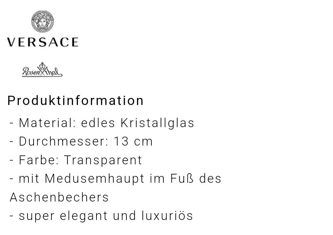 Versace Aschenbecher: Versace-Lumière Aschenbecher 13cm Fabrikneu – Neu und originalverpackt aus KLOTEN von Luxurious-Shop 2