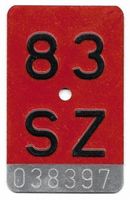 Velonummer Schwyz SZ 83