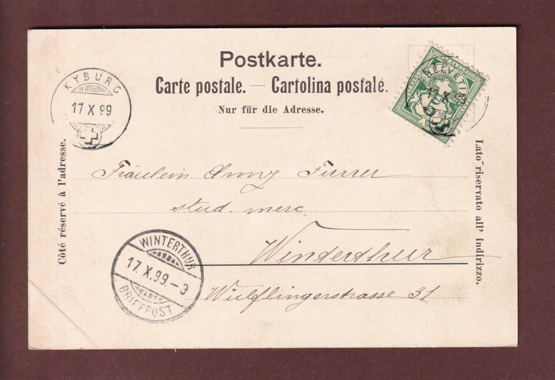 Cartoline postali: GENEVE - Multivues - 1899 – Usato da Pully venduto da nicecards 1