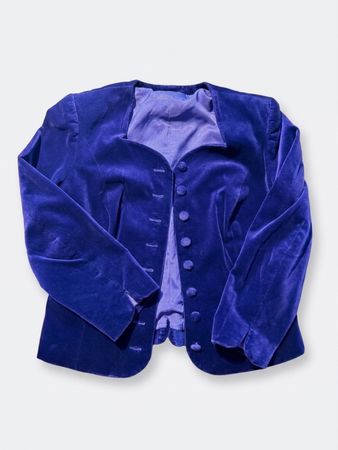 vintage Damen Samt Blazer Lila Grösse S