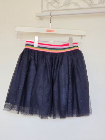 dunkelblauer Tüllrock mit Glitzer Gr. 110/116