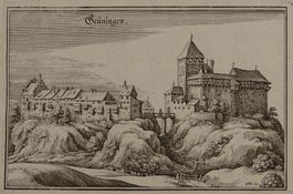 GRÜNINGEN, KUPFERSTICH, MERIAN 1654