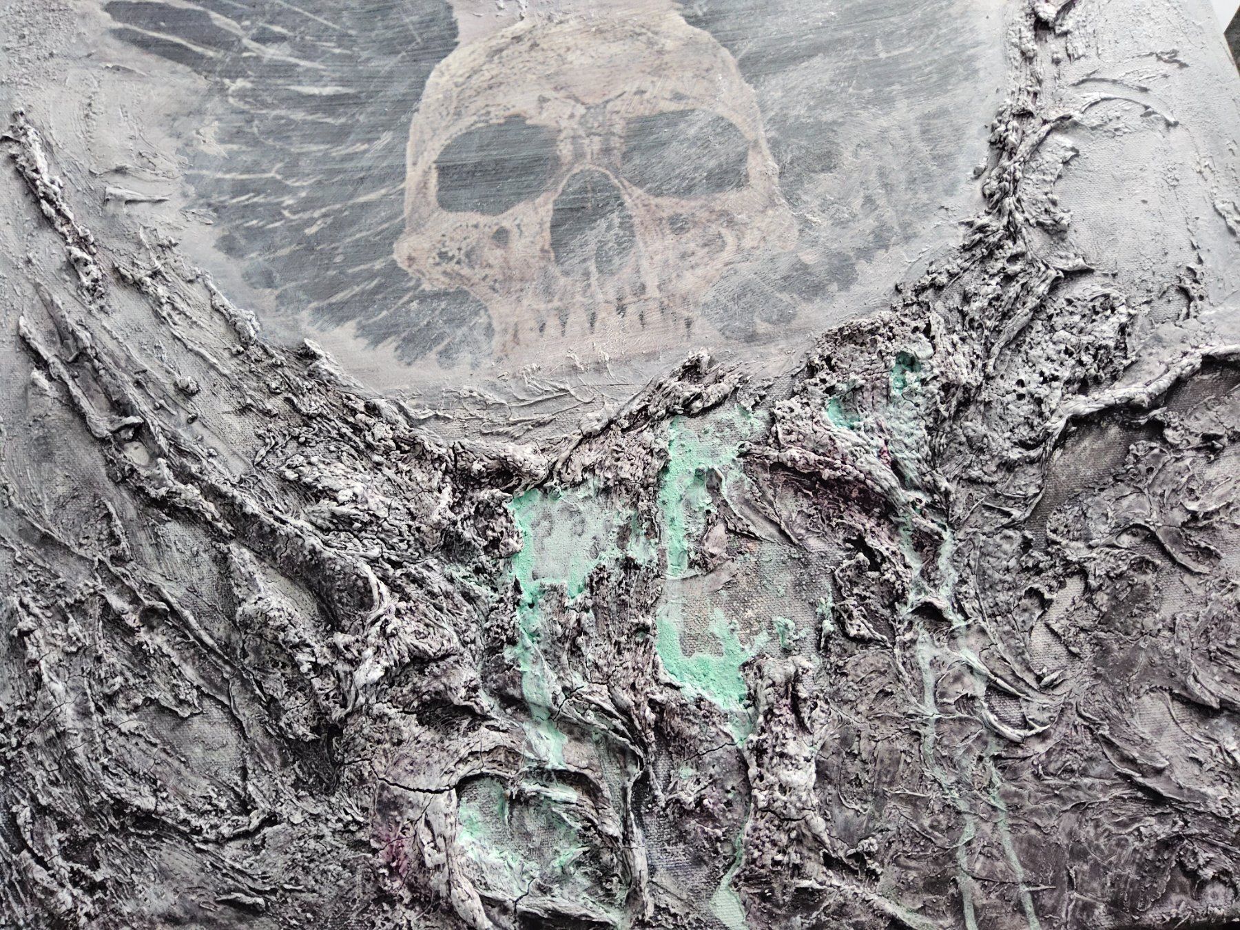 Dipinti: Leinwandbild "Skull Wings", P. Saladin, einmalig, modern – Usato da Kaiseraugst venduto da saladinpa 3