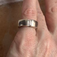 Silberring mit Zirkonia-Stein rechteckig (Grösse 50)