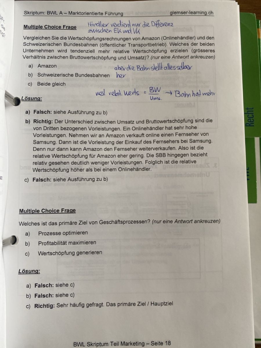 Ordner: Glemserlearning BWL Ordner – Gebraucht aus Teufen AR von pas_h9qd 2