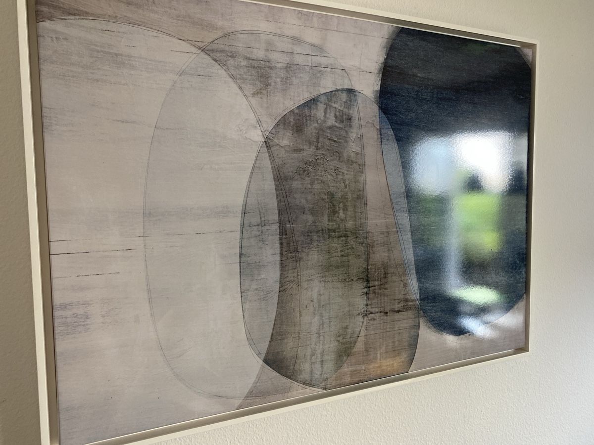Dipinti: Framed Abstract Art Print Blue Grey Modern Home Decor – Usato da Zürich venduto da oosterparker 1