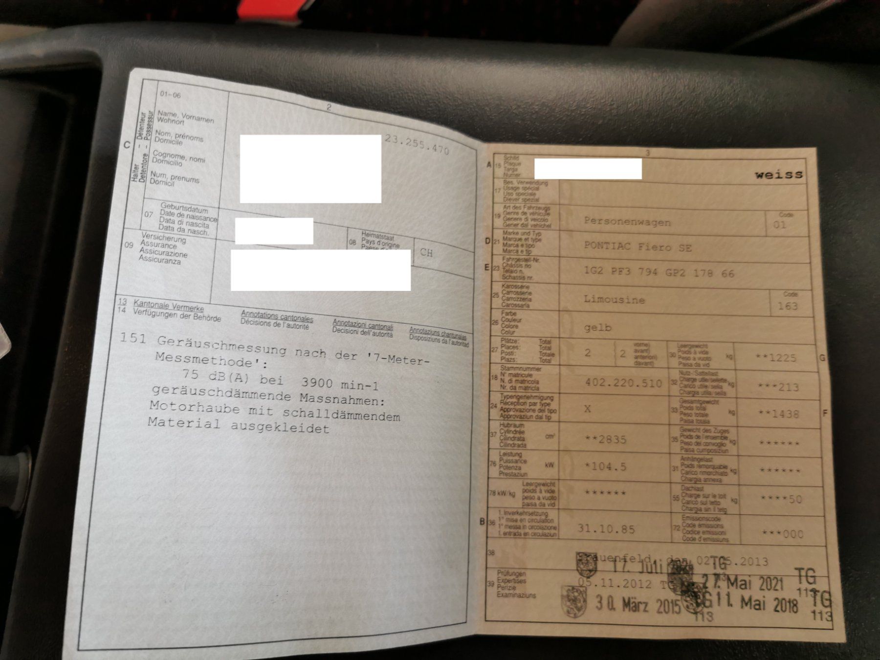 Pontiac Automobili: Pontiac Fiero SE – Usato da Sulgen venduto da Fiero 5
